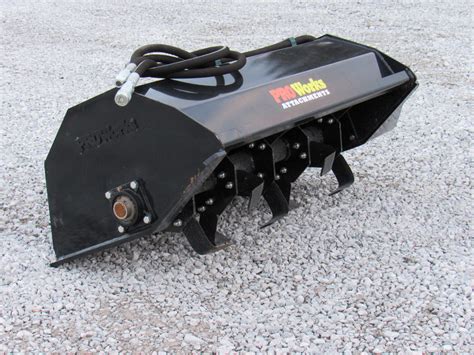 skid steer grapple with tines on bottom|mini skid steer tiller attachment.